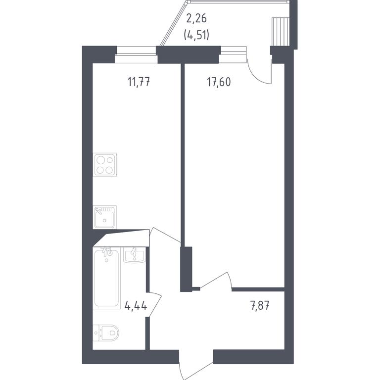 Apartment Sale, 43.9 sq. m. at Egorovo Park, 1-y kvartal, posyolok Zhilino-1, Lubertsy City District, Moscow Region, Russia #1