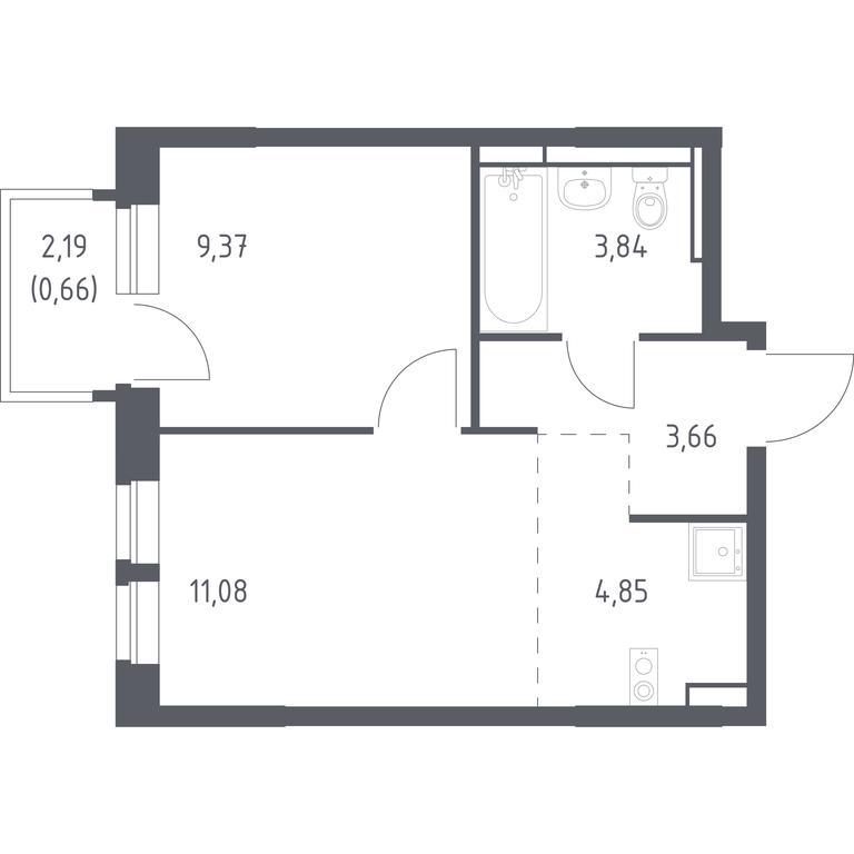 Apartment Sale, 33.46 sq. m. at Novoe Vidnoe, Kalinovka Village, Leninskiy City District, Moscow Region, Russia #1 Apartment Sale, 33.46 sq. m. at Novoe Vidnoe, Kalinovka Village, Leninskiy City District, Moscow Region, Russia #1