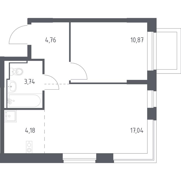 Apartment Sale, 40.59 sq. m. at Novoe Vidnoe, Kalinovka Village, Leninskiy City District, Moscow Region, Russia #1