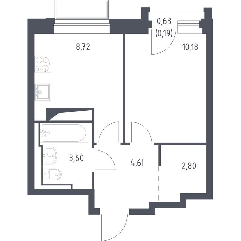 Apartment Sale, 30.1 sq. m. at Dolina Yauzy, Trudovaya Street, 23, Mytischi, Moscow Region, Russia #1