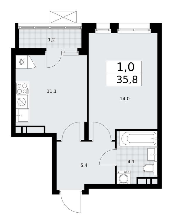 Apartment Sale, 35.8 sq. m. at Prokshino, Prokshino Residential Complex, Sosenskoye Settlement, Moscow, Russia #2