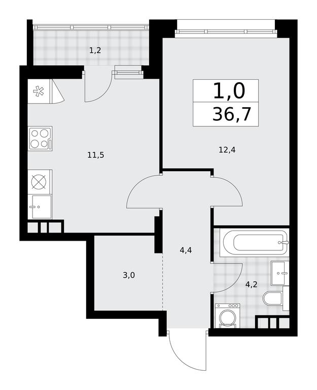 Apartment Sale, 36.7平方米 at Prokshino, Prokshino Residential Complex, Sosenskoye Settlement, Moscow, Russia #2 Apartment Sale, 36.7平方米 at Prokshino, Prokshino Residential Complex, Sosenskoye Settlement, Moscow, Russia #2