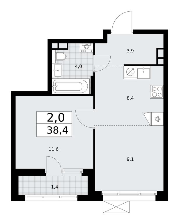 1-BD Apartment Sale, 38.4 sq. m. at Prokshino, Prokshino Residential Complex, Sosenskoye Settlement, Moscow, Russia #2 1-BD Apartment Sale, 38.4 sq. m. at Prokshino, Prokshino Residential Complex, Sosenskoye Settlement, Moscow, Russia #2