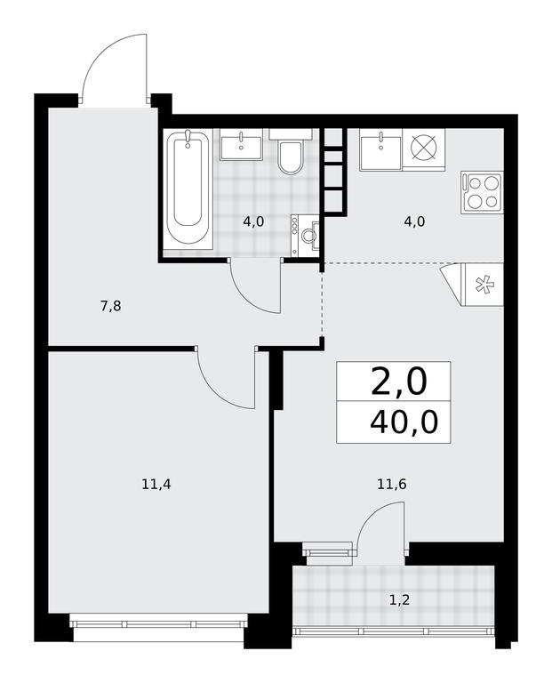 1-BD Apartment Sale, 40平方米 at Prokshino, Prokshino Residential Complex, Sosenskoye Settlement, Moscow, Russia #2 1-BD Apartment Sale, 40平方米 at Prokshino, Prokshino Residential Complex, Sosenskoye Settlement, Moscow, Russia #2