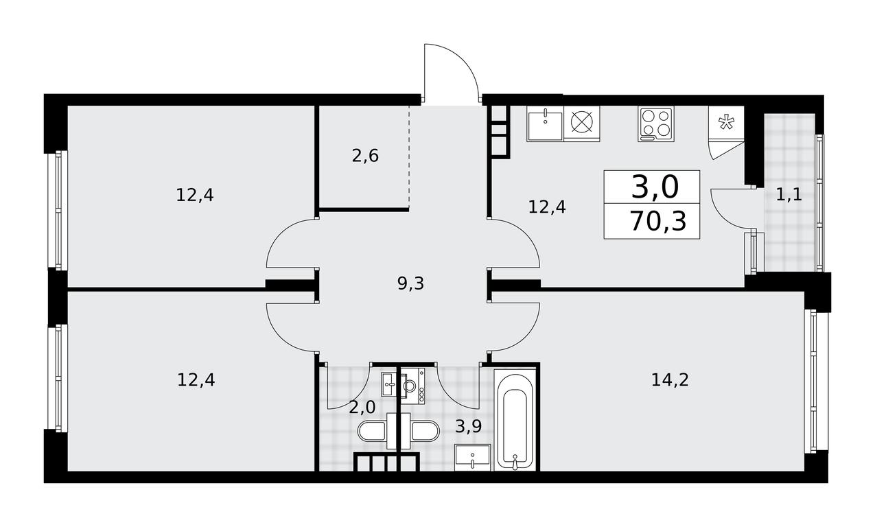 2-BD Apartment Sale, 70.3 sq. m. at Prokshino, Prokshino Residential Complex, Sosenskoye Settlement, Moscow, Russia #1 2-BD Apartment Sale, 70.3 sq. m. at Prokshino, Prokshino Residential Complex, Sosenskoye Settlement, Moscow, Russia #1