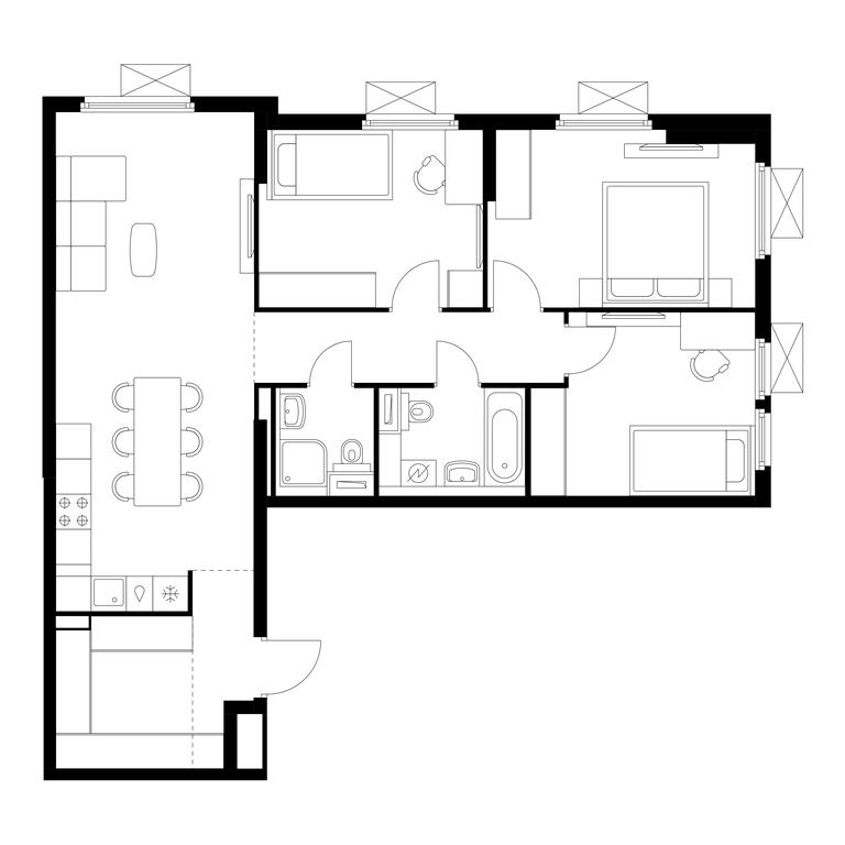 3-BD Apartment Sale, 85平方米 at Yaroslavskij kvartal, Yaroslavskiy Drive, 116, Korolyov, Moscow Region, Russia #1
