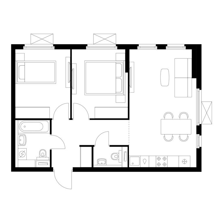 2-BD Apartment Sale, 55.6平方米 at Yaroslavskij kvartal, Yaroslavskiy Drive, 116, Korolyov, Moscow Region, Russia #1 2-BD Apartment Sale, 55.6平方米 at Yaroslavskij kvartal, Yaroslavskiy Drive, 116, Korolyov, Moscow Region, Russia #1