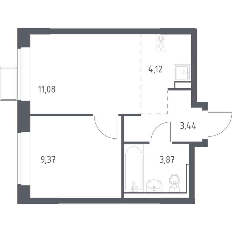 Apartment Sale, 31.88 sq. m. at Prigorod Lesnoe, Molodyozhny bulvar, 6, derevnya Misaylovo, Leninskiy City District, Moscow Region, Russia #1