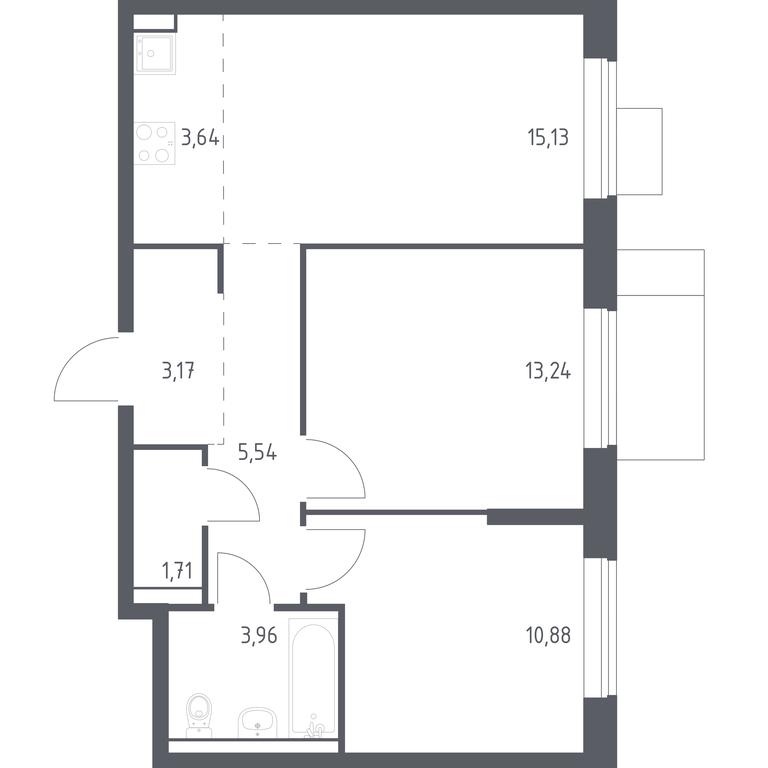 1-BD Apartment Sale, 57.27 sq. m. at Prigorod Lesnoe, Molodyozhny bulvar, 6, derevnya Misaylovo, Leninskiy City District, Moscow Region, Russia #1 1-BD Apartment Sale, 57.27 sq. m. at Prigorod Lesnoe, Molodyozhny bulvar, 6, derevnya Misaylovo, Leninskiy City District, Moscow Region, Russia #1