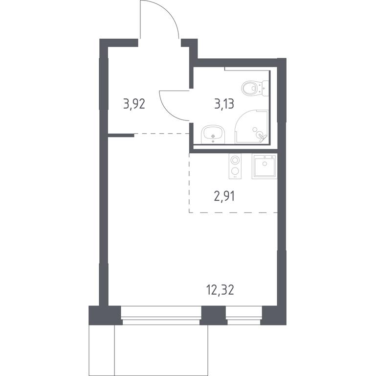 Apartment Sale, 22.28 sq. m. at Prigorod Lesnoe, Molodyozhny bulvar, 6, derevnya Misaylovo, Leninskiy City District, Moscow Region, Russia #1