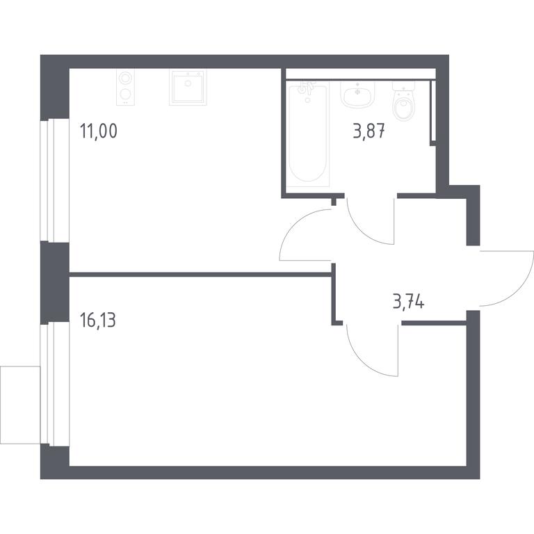 Apartment Sale, 34.74 sq. m. at Prigorod Lesnoe, Molodyozhny bulvar, 6, derevnya Misaylovo, Leninskiy City District, Moscow Region, Russia #2