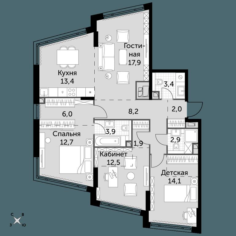 4-BD Apartment Sale, 98.9平方米 at Rotterdam, Varshavskoye Highway, 37Ак1с2, Moscow, Russia #1 4-BD Apartment Sale, 98.9平方米 at Rotterdam, Varshavskoye Highway, 37Ак1с2, Moscow, Russia #1