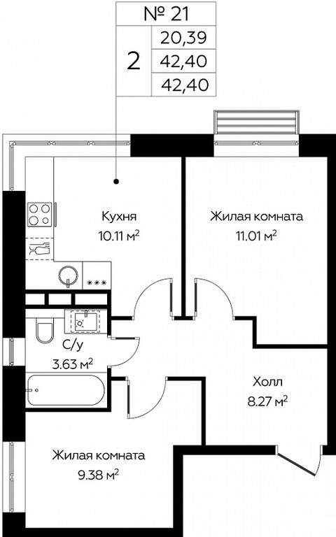 1-BD Apartment Sale, 42.4 sq. m. at Tsvetochnye Polyany City, kvartal № 165, Filimonkovskoye Municipal Formation, Moscow, Russia #1 1-BD Apartment Sale, 42.4 sq. m. at Tsvetochnye Polyany City, kvartal № 165, Filimonkovskoye Municipal Formation, Moscow, Russia #1