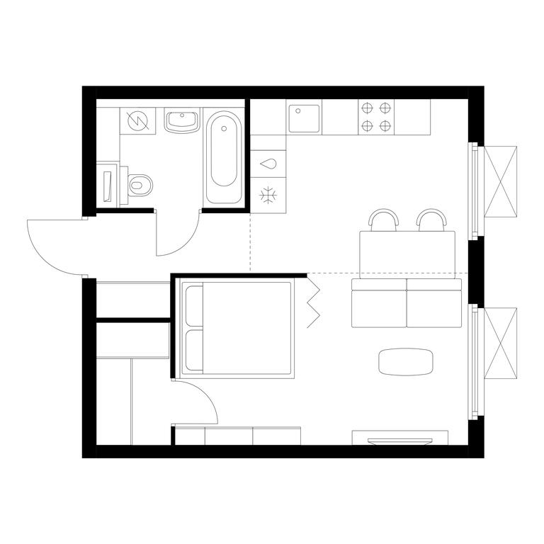 1-BD Apartment Sale, 34.3 sq. m. at Yaroslavskiy, 16th Microdistrict, Mytischi, Moscow Region, Russia #1
