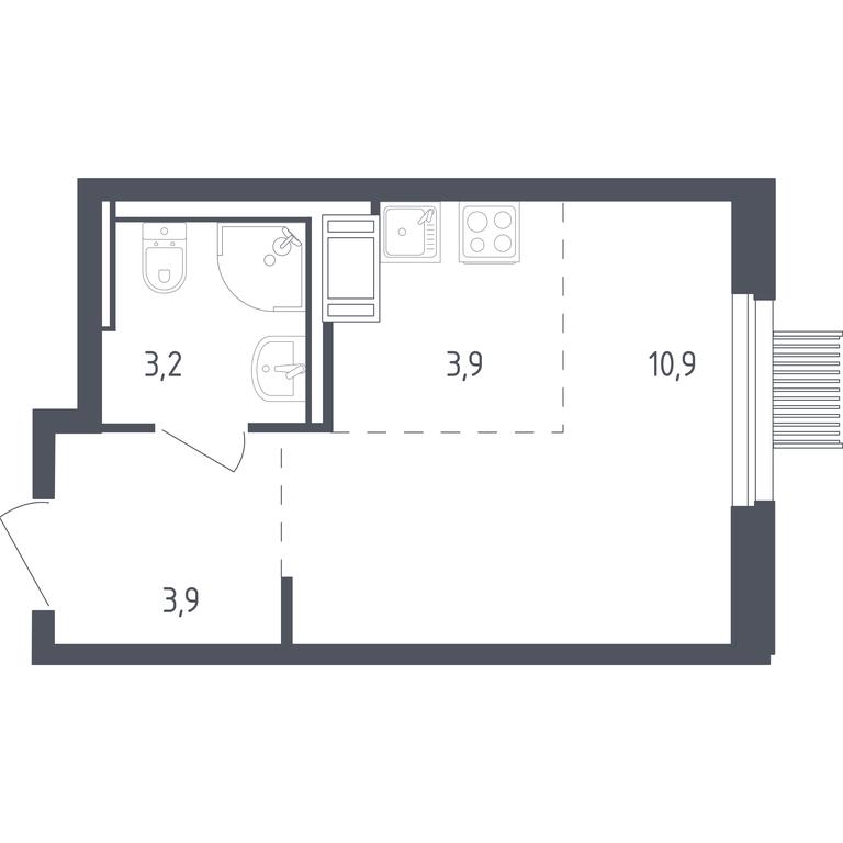 Apartment Sale, 21.6平方米 at Mytishchi Park, Silikatnaya ulitsa, 41к3, Mytischi, Moscow Region, Russia #1