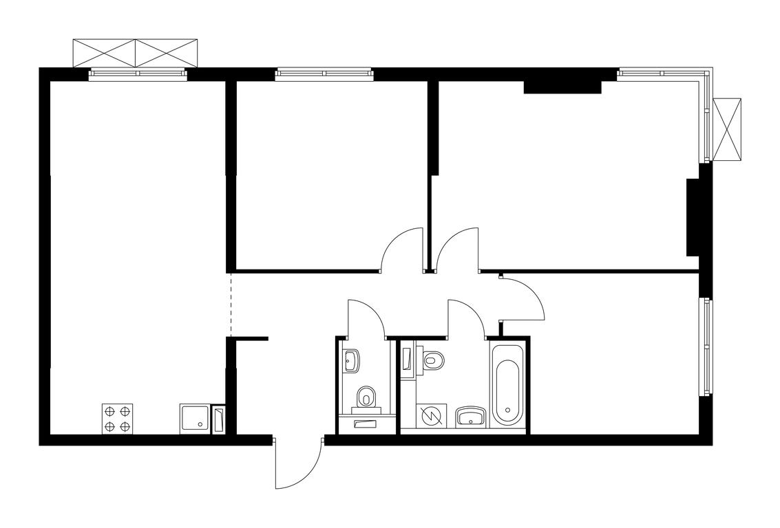 3-BD Apartment Sale, 79 sq. m. at Rustaveli 14, Rustaveli Street, 14с20, Moscow, Russia #1