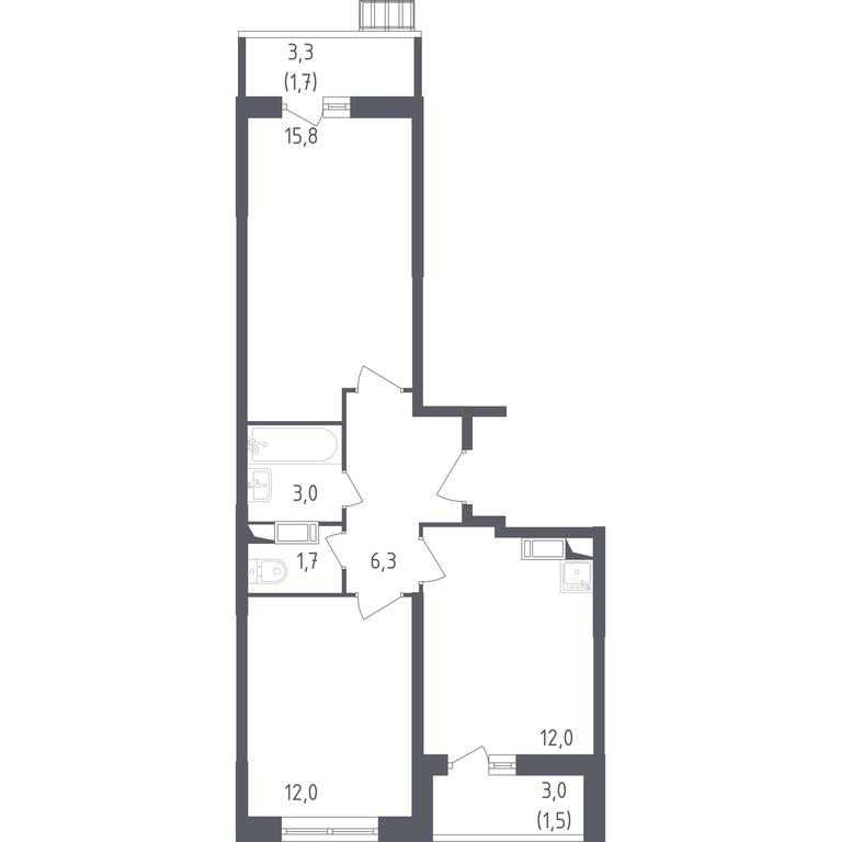 1-BD Apartment Sale, 53.2 sq. m. at Alkhimovo, Ryazanovskoe Highway, 31к1, Moscow, Russia #1 1-BD Apartment Sale, 53.2 sq. m. at Alkhimovo, Ryazanovskoe Highway, 31к1, Moscow, Russia #1
