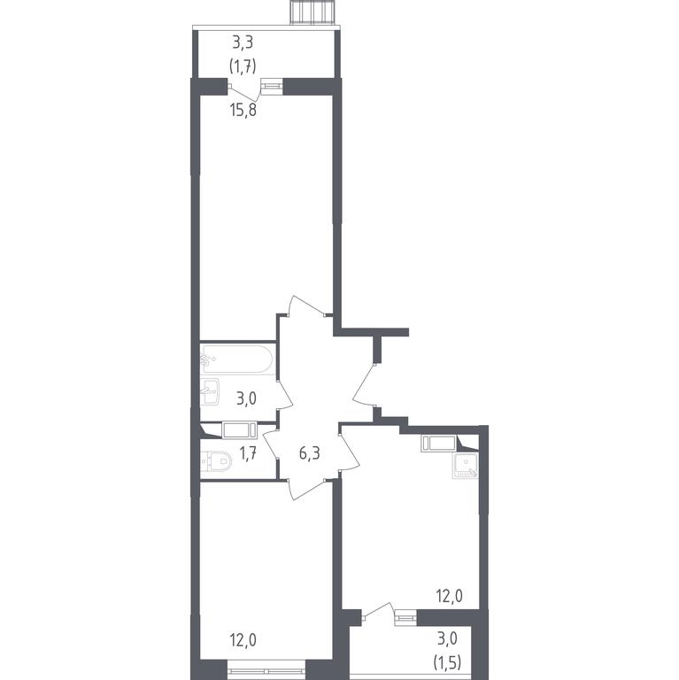 1-BD Apartment Sale, 53.2 sq. m. at Alkhimovo, Ryazanovskoe Highway, 31к1, Moscow, Russia #2 1-BD Apartment Sale, 53.2 sq. m. at Alkhimovo, Ryazanovskoe Highway, 31к1, Moscow, Russia #2