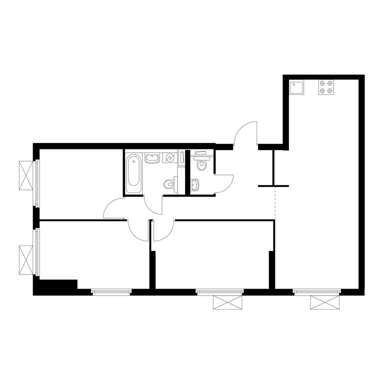 3-BD Apartment Sale, 74.4平方米 at Mikhailovskiy Park, Mikhaylova Street, 30Ак1, Moscow, Russia #1 3-BD Apartment Sale, 74.4平方米 at Mikhailovskiy Park, Mikhaylova Street, 30Ак1, Moscow, Russia #1