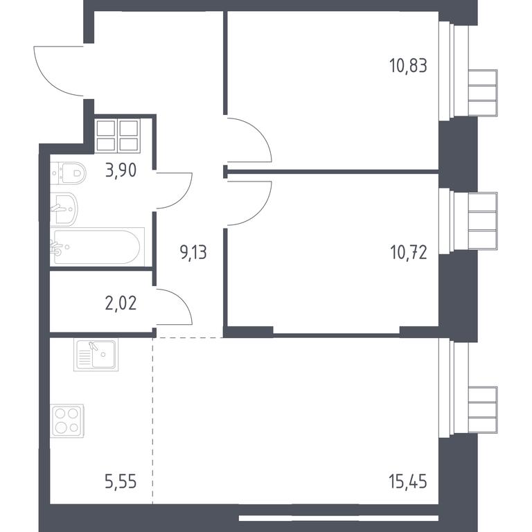1-BD Apartment Sale, 56.3 sq. m. at Troparevo Park, Kiyevskoye shosse, 21-y kilometr, 3с4, Mosrentgen Settlement, Moscow, Russia #2 1-BD Apartment Sale, 56.3 sq. m. at Troparevo Park, Kiyevskoye shosse, 21-y kilometr, 3с4, Mosrentgen Settlement, Moscow, Russia #2