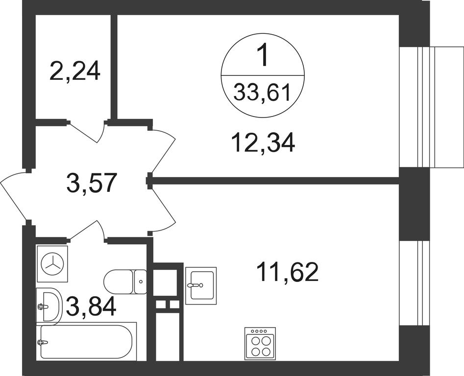 Apartment Sale, 33.61平方米 at Novograd Pavlino, Kosinskoye shosse, 2, Novoye Pavlino Microdistrict, Balashikha, Moscow Region, Russia #1 Apartment Sale, 33.61平方米 at Novograd Pavlino, Kosinskoye shosse, 2, Novoye Pavlino Microdistrict, Balashikha, Moscow Region, Russia #1