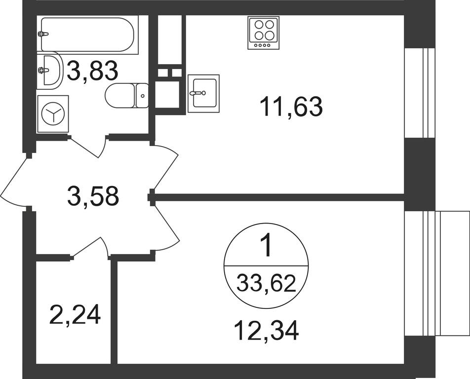 Apartment Sale, 33.62平方米 at Novograd Pavlino, Kosinskoye shosse, 2, Novoye Pavlino Microdistrict, Balashikha, Moscow Region, Russia #1 Apartment Sale, 33.62平方米 at Novograd Pavlino, Kosinskoye shosse, 2, Novoye Pavlino Microdistrict, Balashikha, Moscow Region, Russia #1