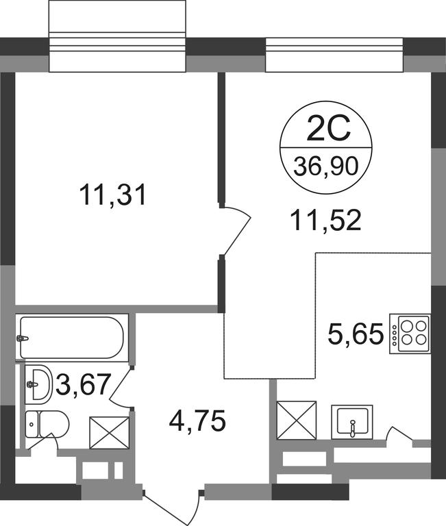 2-BD Apartment Sale, 36.9 sq. m. at Novograd Pavlino, Kosinskoye shosse, 2, Novoye Pavlino Microdistrict, Balashikha, Moscow Region, Russia #1 2-BD Apartment Sale, 36.9 sq. m. at Novograd Pavlino, Kosinskoye shosse, 2, Novoye Pavlino Microdistrict, Balashikha, Moscow Region, Russia #1