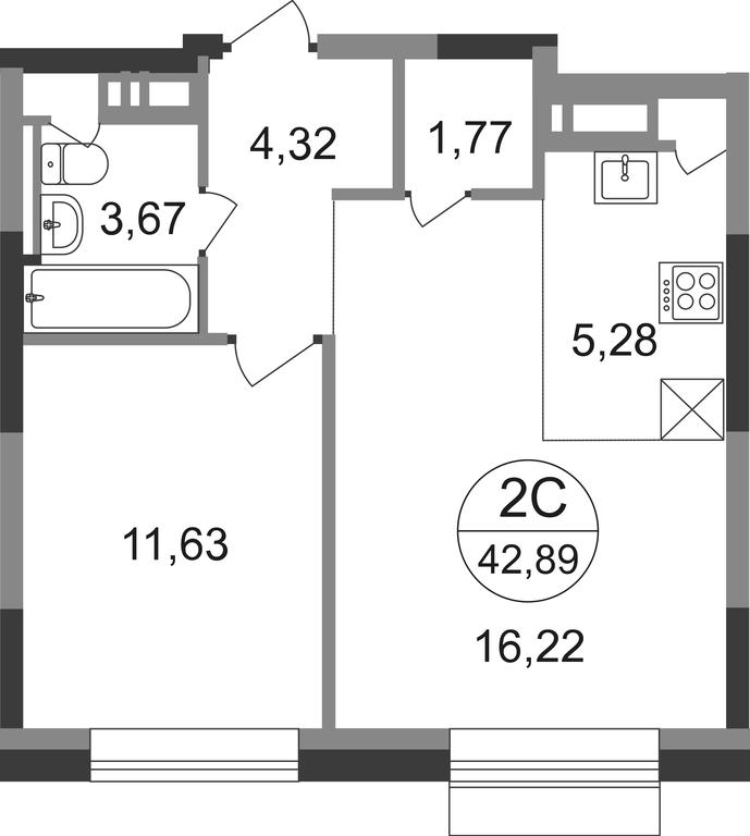 2-BD Apartment Sale, 42.89平方米 at Novograd Pavlino, Kosinskoye shosse, 2, Novoye Pavlino Microdistrict, Balashikha, Moscow Region, Russia #1 2-BD Apartment Sale, 42.89平方米 at Novograd Pavlino, Kosinskoye shosse, 2, Novoye Pavlino Microdistrict, Balashikha, Moscow Region, Russia #1