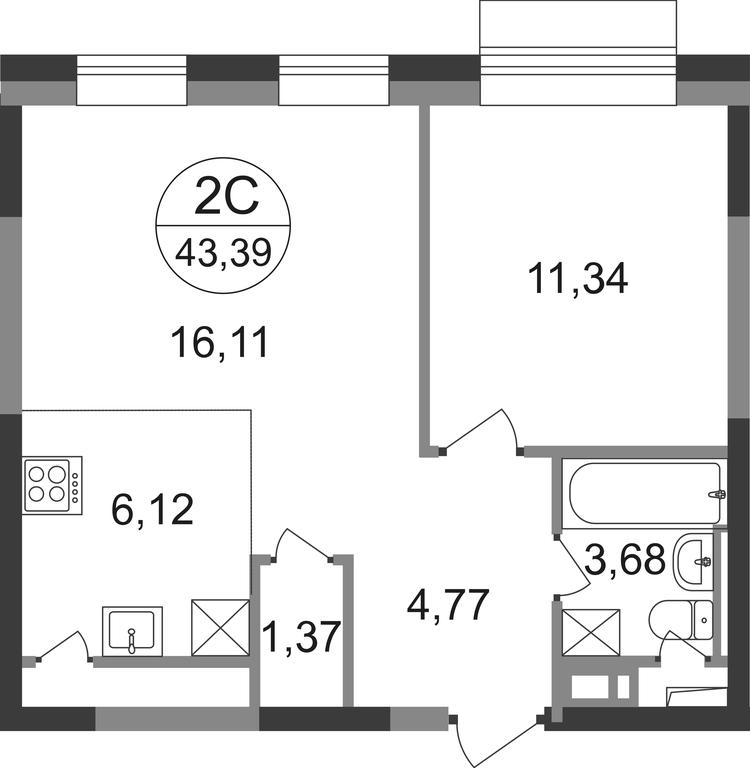 2-BD Apartment Sale, 43.39 sq. m. at Novograd Pavlino, Kosinskoye shosse, 2, Novoye Pavlino Microdistrict, Balashikha, Moscow Region, Russia #1 2-BD Apartment Sale, 43.39 sq. m. at Novograd Pavlino, Kosinskoye shosse, 2, Novoye Pavlino Microdistrict, Balashikha, Moscow Region, Russia #1