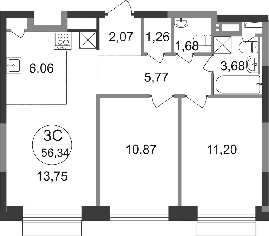 2-BD Apartment Sale, 43.39 sq. m. at Novograd Pavlino, Kosinskoye shosse, 2, Novoye Pavlino Microdistrict, Balashikha, Moscow Region, Russia #1 2-BD Apartment Sale, 43.39 sq. m. at Novograd Pavlino, Kosinskoye shosse, 2, Novoye Pavlino Microdistrict, Balashikha, Moscow Region, Russia #1