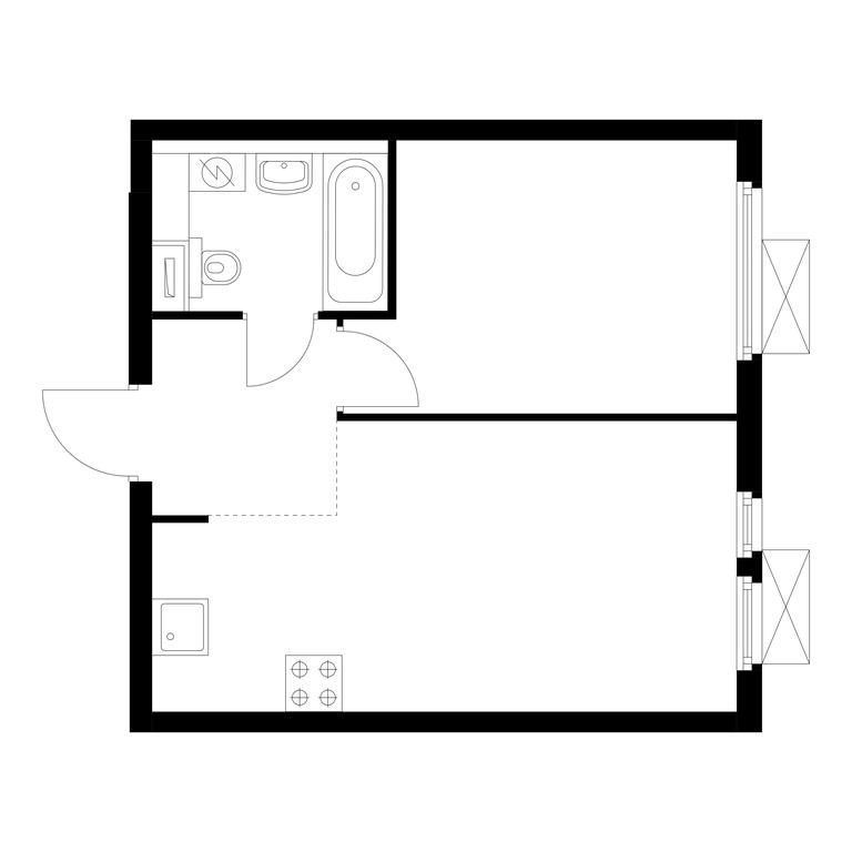 1-BD Apartment Sale, 35.8平方米 at Vtoroy Nagatinskiy, 2nd Nagatinsky Drive, 2к1, Moscow, Russia #1 1-BD Apartment Sale, 35.8平方米 at Vtoroy Nagatinskiy, 2nd Nagatinsky Drive, 2к1, Moscow, Russia #1