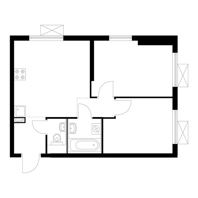 2-BD Apartment Sale, 46.1平方米 at Liublinskiy Park, Lyublinskaya Street, 78к2, Moscow, Russia #1