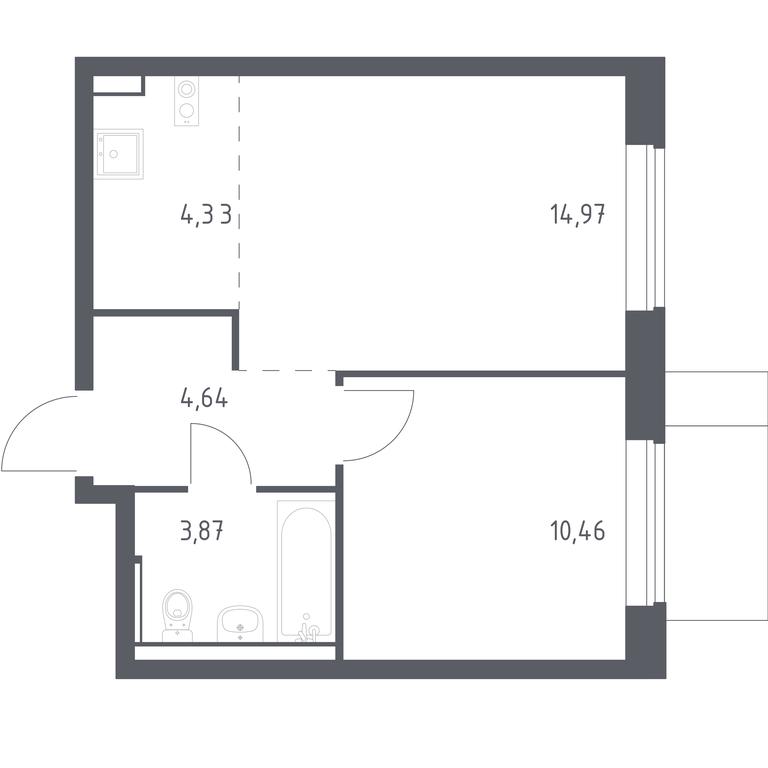 Apartment Sale, 38.27 sq. m. at Prigorod Lesnoe, Molodyozhny bulvar, 6, derevnya Misaylovo, Leninskiy City District, Moscow Region, Russia #1 Apartment Sale, 38.27 sq. m. at Prigorod Lesnoe, Molodyozhny bulvar, 6, derevnya Misaylovo, Leninskiy City District, Moscow Region, Russia #1