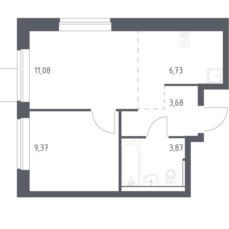 Apartment Sale, 34.73平方米 at Prigorod Lesnoe, Molodyozhny bulvar, 6, derevnya Misaylovo, Leninskiy City District, Moscow Region, Russia #1 Apartment Sale, 34.73平方米 at Prigorod Lesnoe, Molodyozhny bulvar, 6, derevnya Misaylovo, Leninskiy City District, Moscow Region, Russia #1
