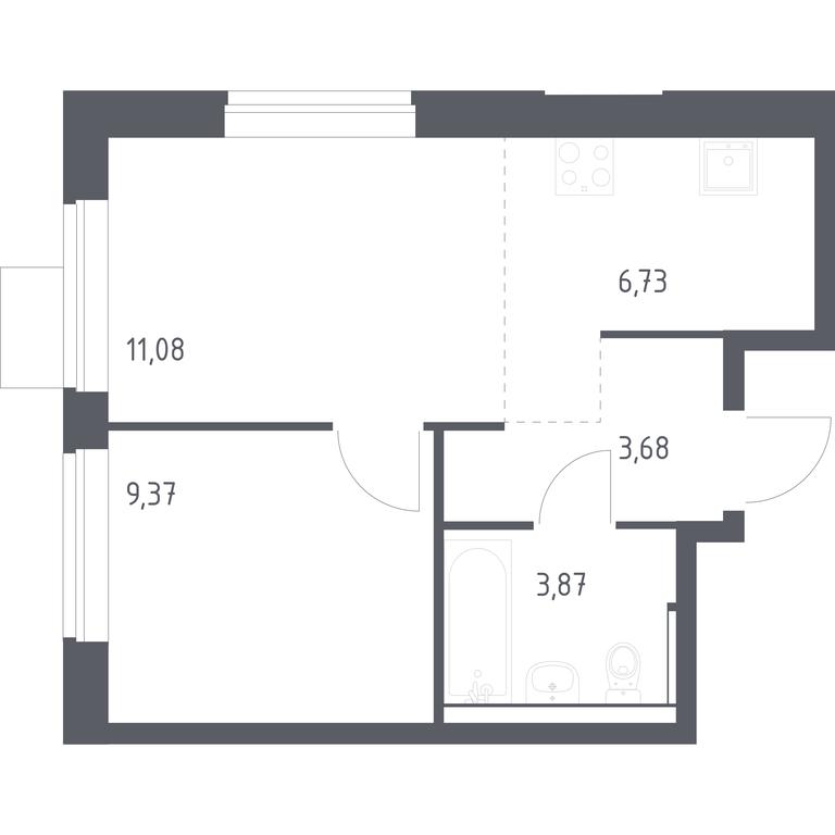 Apartment Sale, 34.73平方米 at Prigorod Lesnoe, Molodyozhny bulvar, 6, derevnya Misaylovo, Leninskiy City District, Moscow Region, Russia #2 Apartment Sale, 34.73平方米 at Prigorod Lesnoe, Molodyozhny bulvar, 6, derevnya Misaylovo, Leninskiy City District, Moscow Region, Russia #2