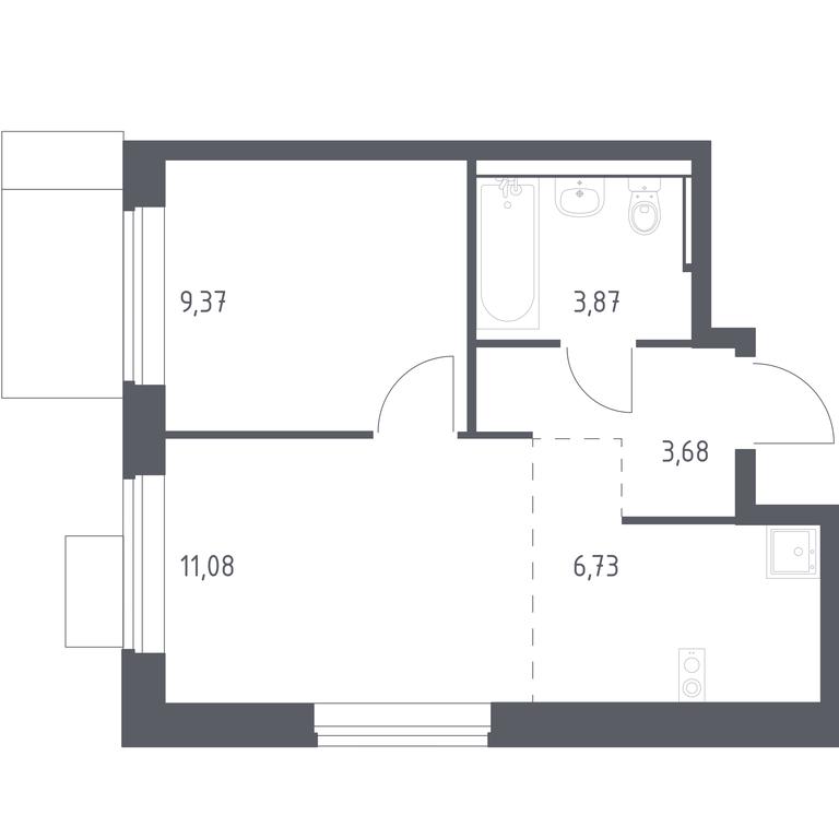 Apartment Sale, 34.73 sq. m. at Prigorod Lesnoe, Molodyozhny bulvar, 6, derevnya Misaylovo, Leninskiy City District, Moscow Region, Russia #1 Apartment Sale, 34.73 sq. m. at Prigorod Lesnoe, Molodyozhny bulvar, 6, derevnya Misaylovo, Leninskiy City District, Moscow Region, Russia #1