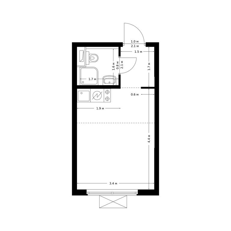 Apartment Sale, 20.1 sq. m. at Bolshaya Akademicheskaya 85, 3rd Nizhnelikhoborsky Drive, 1с16, Moscow, Russia #1