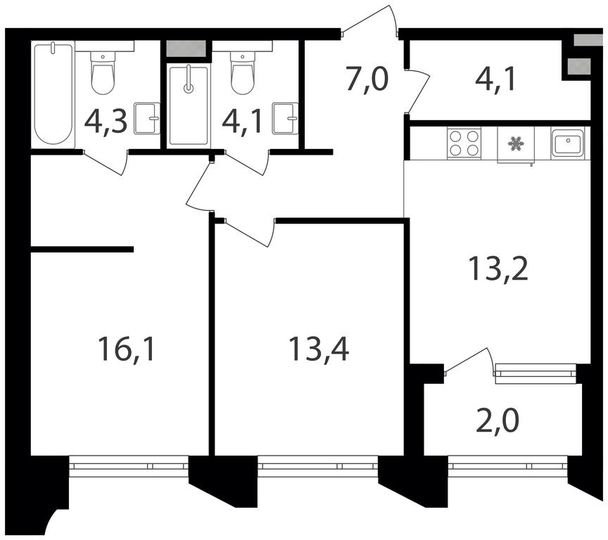 2-BD Apartment Sale, 64.2 sq. m. at Petrovskiy Park II, Stary Petrovsko-Razumovsky Drive, 1/23, Moscow, Russia #1 2-BD Apartment Sale, 64.2 sq. m. at Petrovskiy Park II, Stary Petrovsko-Razumovsky Drive, 1/23, Moscow, Russia #1