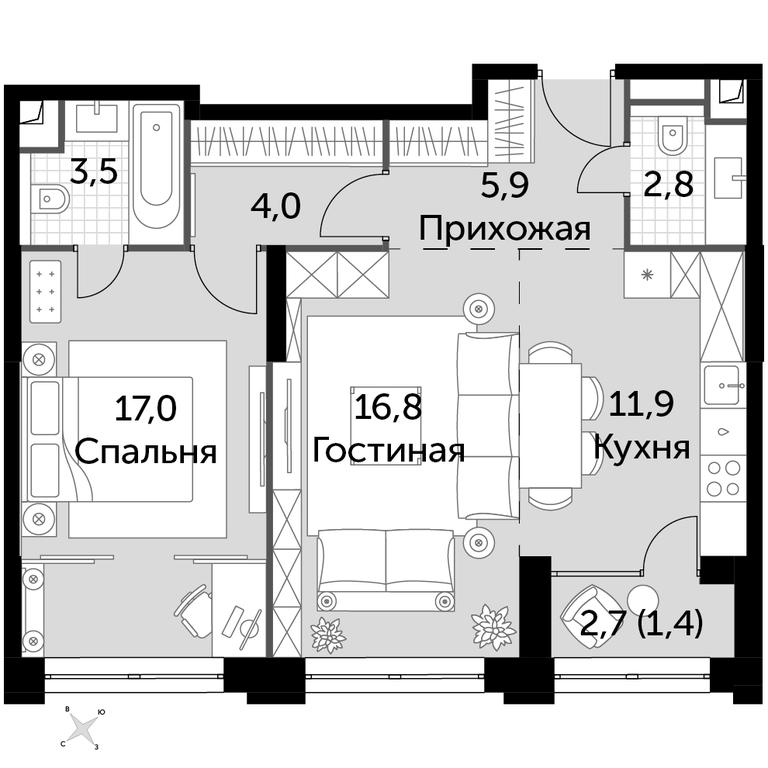 2-BD Apartment Sale, 63.3 sq. m. at Sydney City, Shenogina Street, 2, Moscow, Russia #1 2-BD Apartment Sale, 63.3 sq. m. at Sydney City, Shenogina Street, 2, Moscow, Russia #1