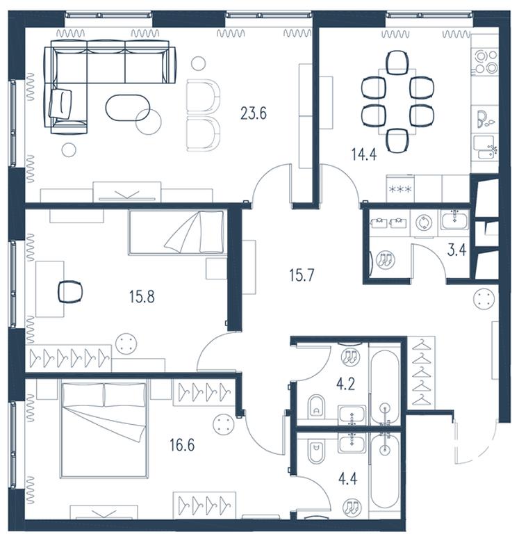 3-BD Apartment Sale, 98.1平方米 at Intonatsiya, Schukinskaya Street, 7/9с7, Moscow, Russia #1 3-BD Apartment Sale, 98.1平方米 at Intonatsiya, Schukinskaya Street, 7/9с7, Moscow, Russia #1