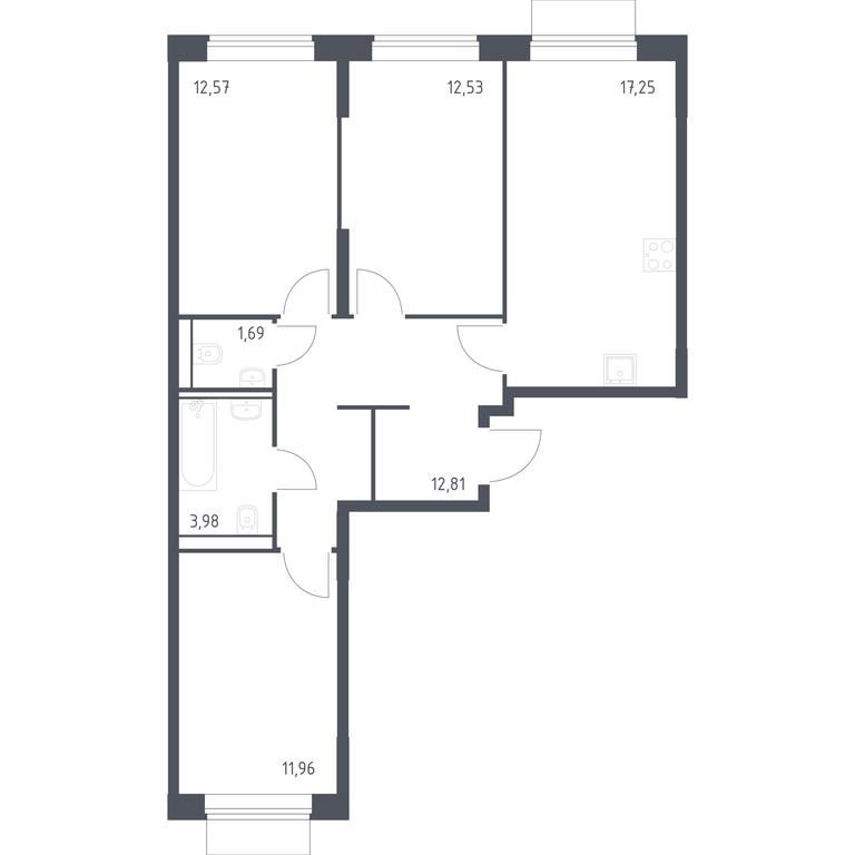 2-BD Apartment Sale, 72.79平方米 at Kvartal Domashnij, Donetskaya Street, 30с11, Moscow, Russia #1 2-BD Apartment Sale, 72.79平方米 at Kvartal Domashnij, Donetskaya Street, 30с11, Moscow, Russia #1