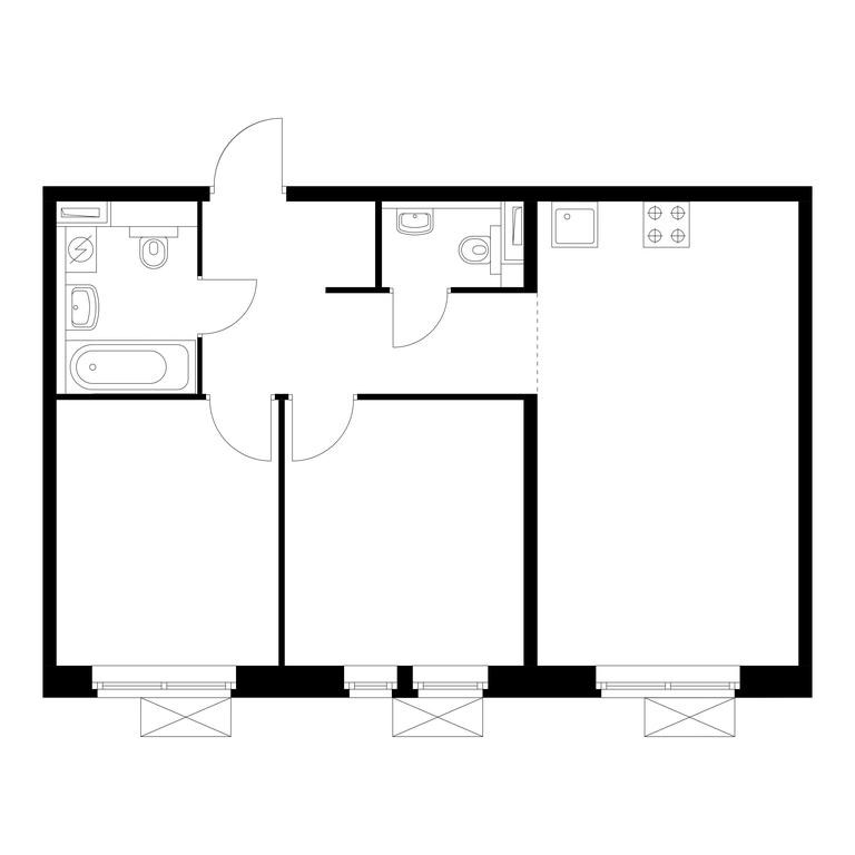2-BD Apartment Sale, 54.9 sq. m. at Ilmenskiy 17, Ilmenskiy Drive, 17к1, Moscow, Russia #1