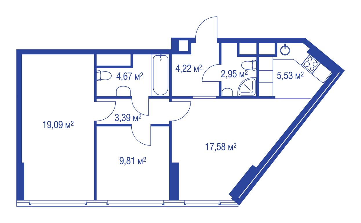 2-BD Apartment Sale, 156.9 sq. m. at iLove, улица Бочкова, 11А, Москва, Россия #1 2-BD Apartment Sale, 156.9 sq. m. at iLove, улица Бочкова, 11А, Москва, Россия #1