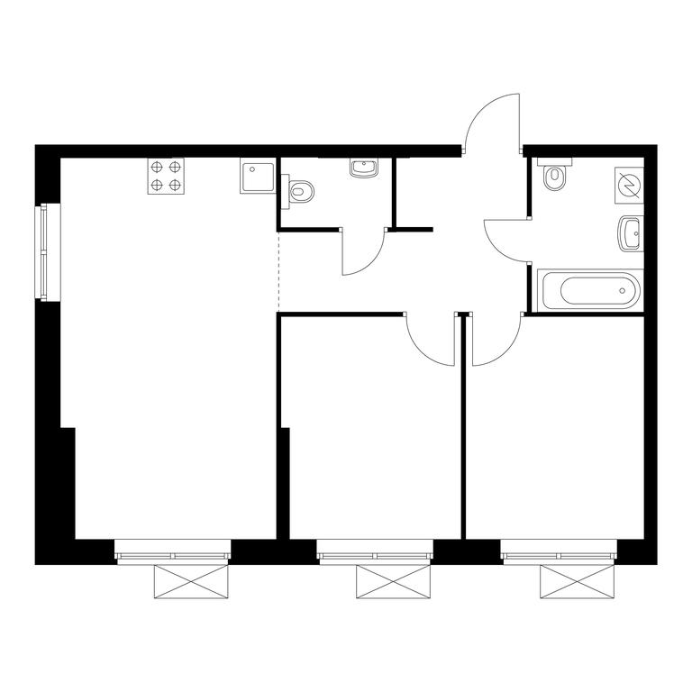 2-BD Apartment Sale, 55.7 sq. m. at Odintsovo-1, Ryabinovaya ulitsa, 1, Odintsovo, Moscow Region, Russia #1