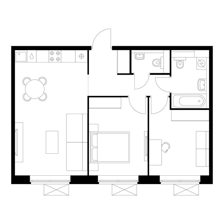 2-BD Apartment Sale, 54.1平方米 at Vostochnoe Butovo, Krymskaya Street, 13, rabochiy posyolok Bobrovo, Leninskiy City District, Moscow Region, Russia #2 2-BD Apartment Sale, 54.1平方米 at Vostochnoe Butovo, Krymskaya Street, 13, rabochiy posyolok Bobrovo, Leninskiy City District, Moscow Region, Russia #2