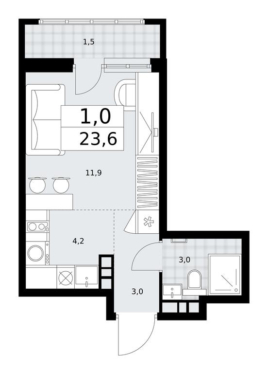 Apartment Sale, 23.6平方米 at Dzen-Kvartaly, ulitsa Aleksandry Monakhovoy, 2/3, Sosenskoye Settlement, Moscow, Russia #1 Apartment Sale, 23.6平方米 at Dzen-Kvartaly, ulitsa Aleksandry Monakhovoy, 2/3, Sosenskoye Settlement, Moscow, Russia #1