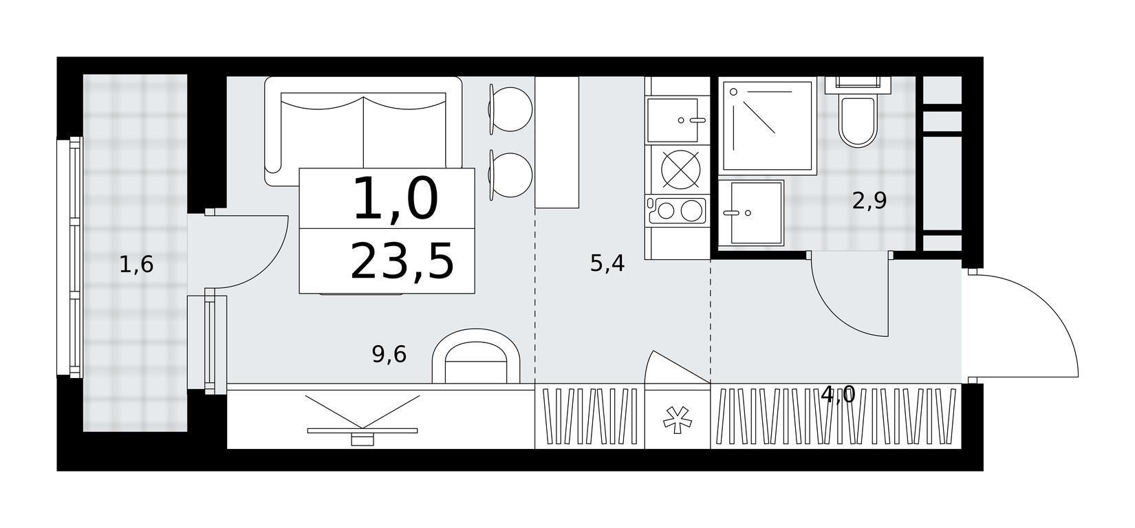 Apartment Sale, 23.5平方米 at Dzen-Kvartaly, ulitsa Aleksandry Monakhovoy, 2/3, Sosenskoye Settlement, Moscow, Russia #1