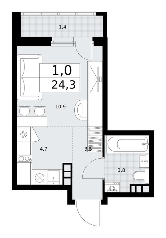 Apartment Sale, 24.3 sq. m. at Dzen-Kvartaly, ulitsa Aleksandry Monakhovoy, 2/3, Sosenskoye Settlement, Moscow, Russia #1 Apartment Sale, 24.3 sq. m. at Dzen-Kvartaly, ulitsa Aleksandry Monakhovoy, 2/3, Sosenskoye Settlement, Moscow, Russia #1