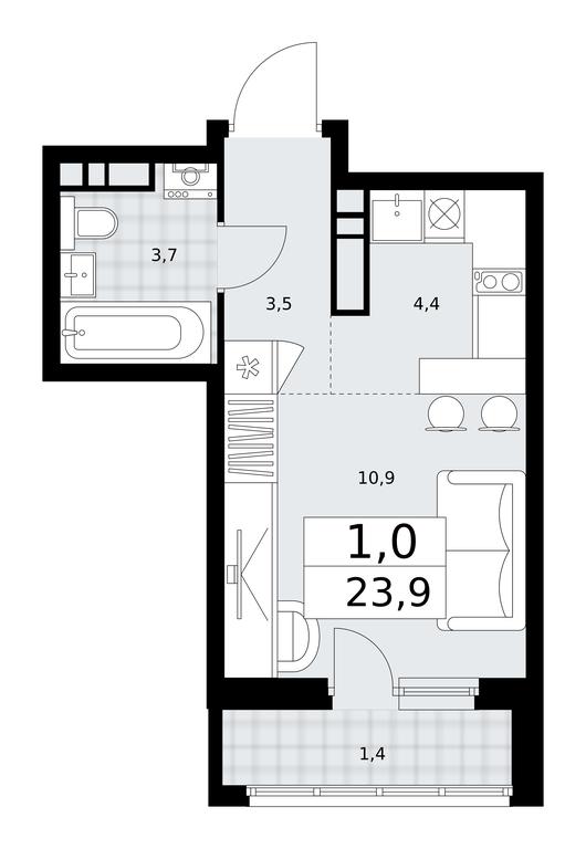 Apartment Sale, 23.9 sq. m. at Dzen-Kvartaly, ulitsa Aleksandry Monakhovoy, 2/3, Sosenskoye Settlement, Moscow, Russia #1 Apartment Sale, 23.9 sq. m. at Dzen-Kvartaly, ulitsa Aleksandry Monakhovoy, 2/3, Sosenskoye Settlement, Moscow, Russia #1