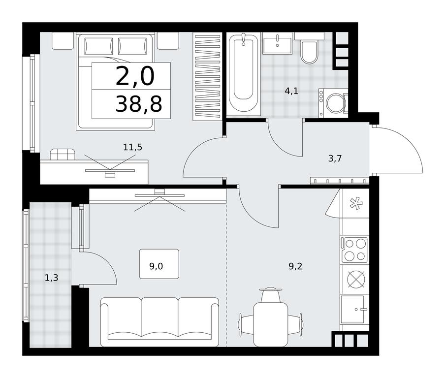 1-BD Apartment Sale, 38.8平方米 at Dzen-Kvartaly, ulitsa Aleksandry Monakhovoy, 2/3, Sosenskoye Settlement, Moscow, Russia #1 1-BD Apartment Sale, 38.8平方米 at Dzen-Kvartaly, ulitsa Aleksandry Monakhovoy, 2/3, Sosenskoye Settlement, Moscow, Russia #1